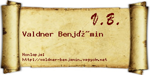 Valdner Benjámin névjegykártya